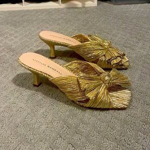 Loeffler randall gold eugenia slides brand new